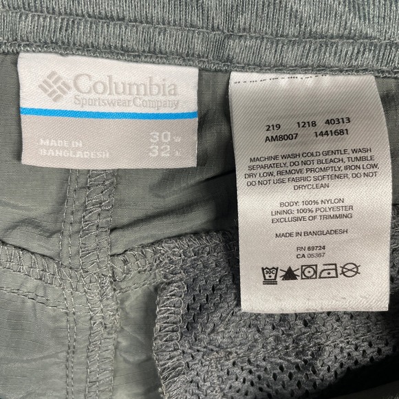 Columbia Omni Shade Men's Gray Cargo Hiking Outdoor Pants Size 30x32 - Picture 12 of 15